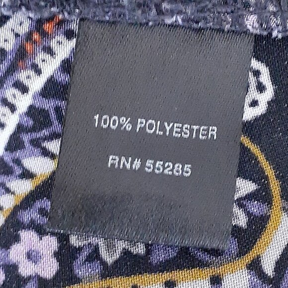 Express Paisley Camisole Tank Top; Black/Lavender/Gold; Adjustable Strap; Size S - Picture 4 of 5